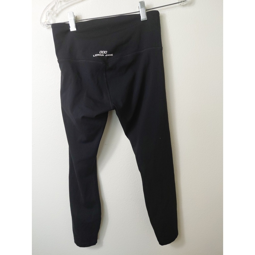 Women's LORNA JANE Black Mesh Pannel Leggings Size Xs Or Sz 4 Workout Running